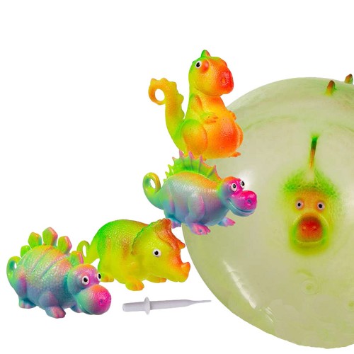 Pallone Palloncino Gonfiabile Gommoso Dinosauri Per Bambini 2 Pezzi